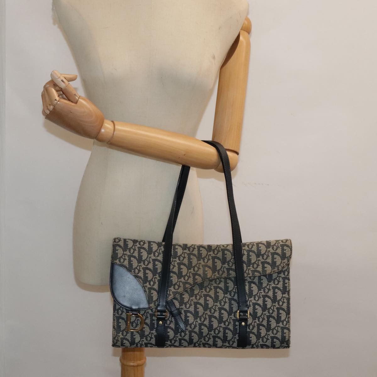 Dior Saddle Navy Canvas Shoulder Bag (Pre-Owned) Size ONE SIZE - 11 Thumbnail