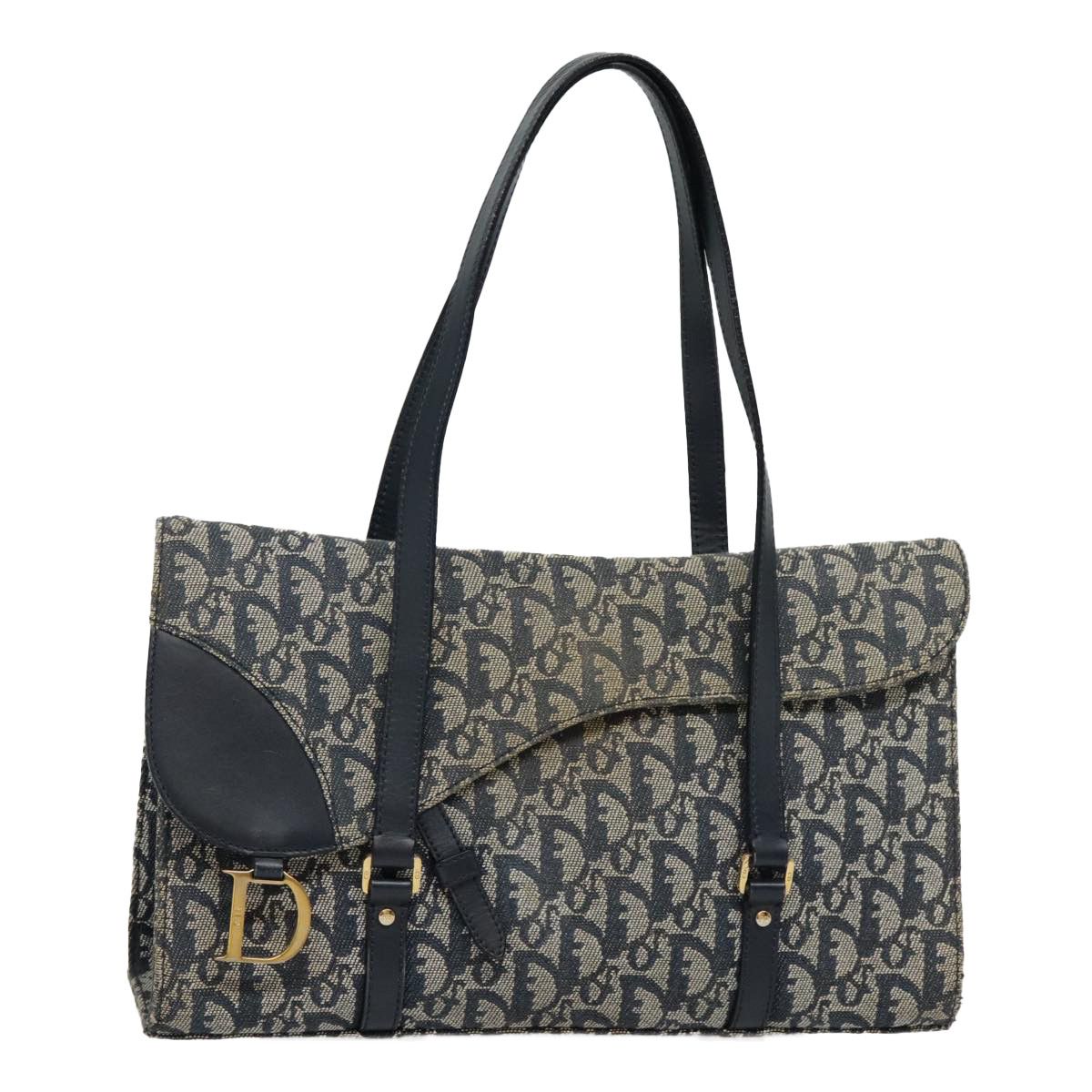Dior Saddle Navy Canvas Shoulder Bag (Pre-Owned) Size ONE SIZE - 13 Thumbnail