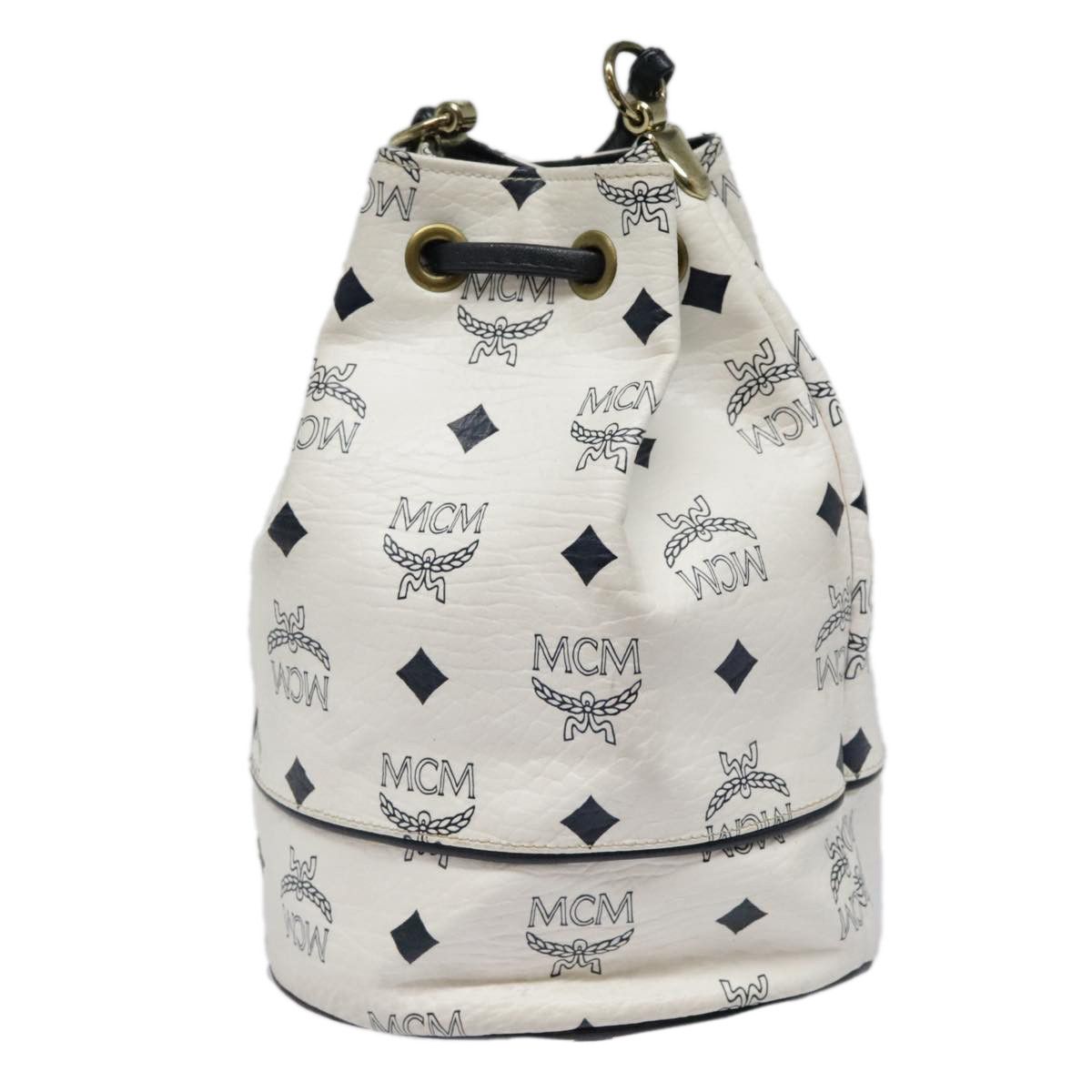 MCM Visetos White Canvas Shoulder Bag (Pre-Owned) Size ONE SIZE - 2 Thumbnail