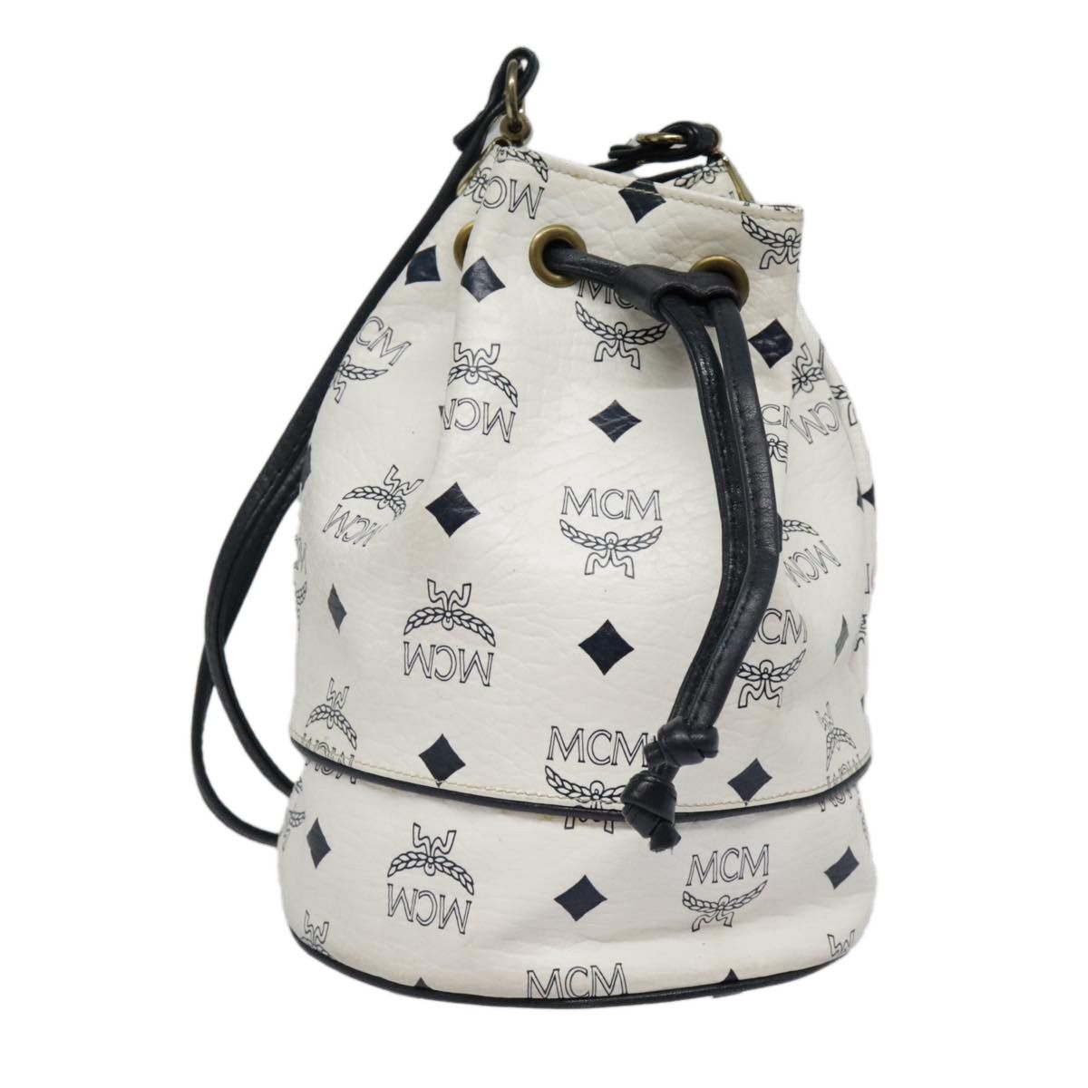 MCM Visetos White Canvas Shoulder Bag (Pre-Owned) Size ONE SIZE - 16 Thumbnail