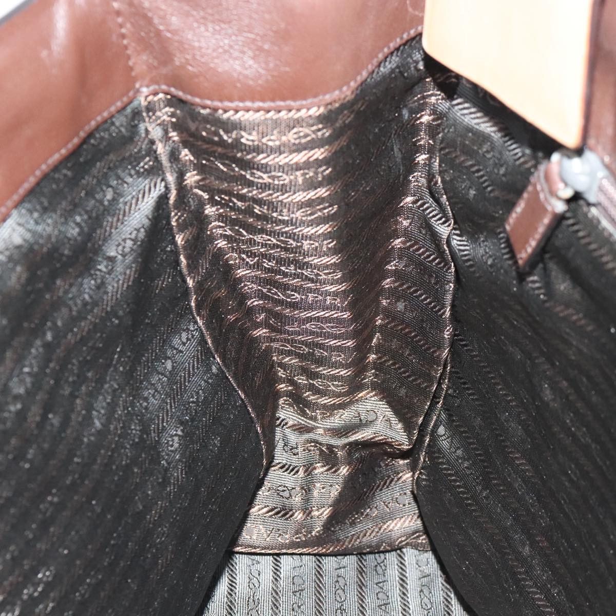 Prada Brown Leather Tote Bag (Pre-Owned) Size ONE SIZE - 20 Thumbnail