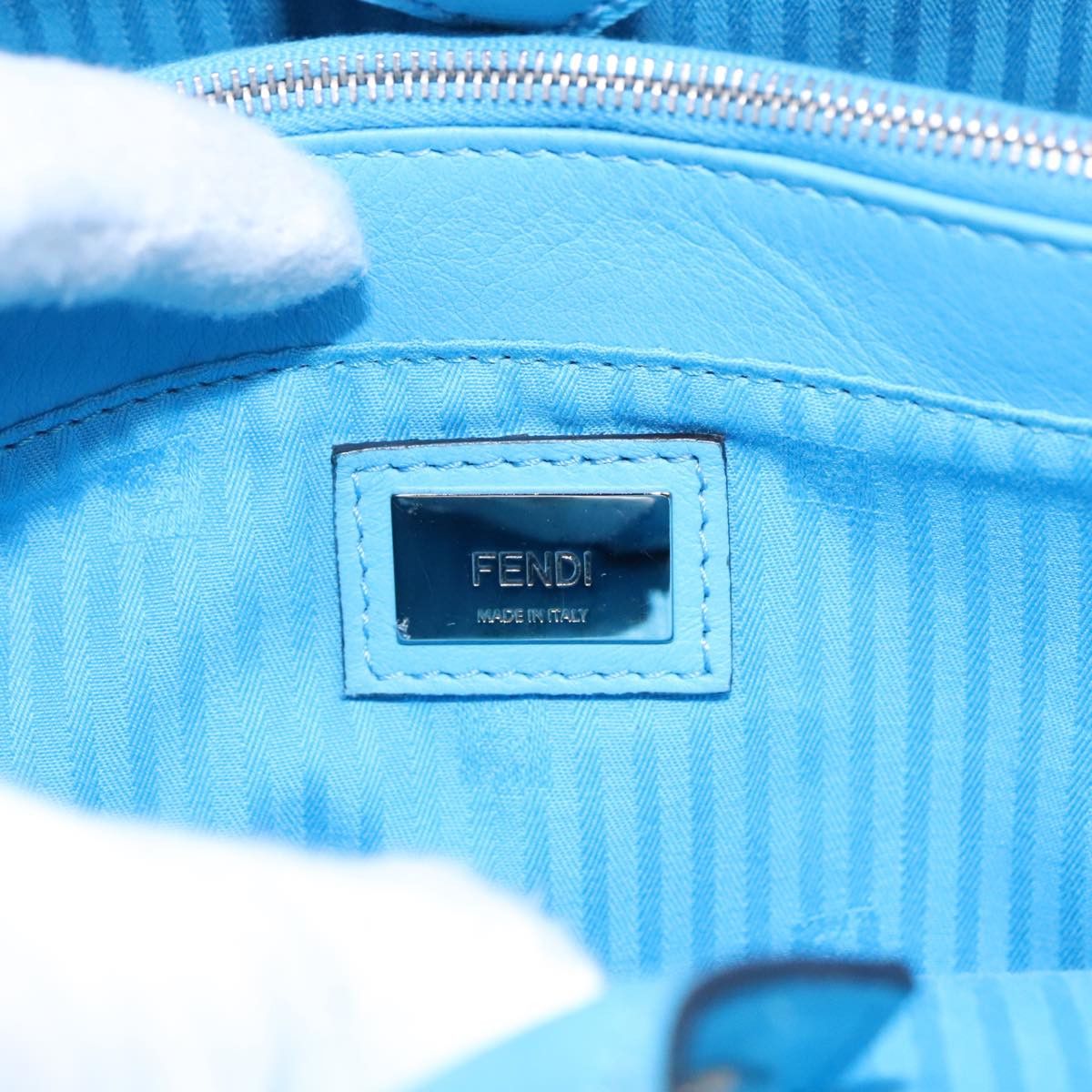 Fendi 2Jours Blue Leather Handbag (Pre-Owned) Size ONE SIZE - 8 Thumbnail