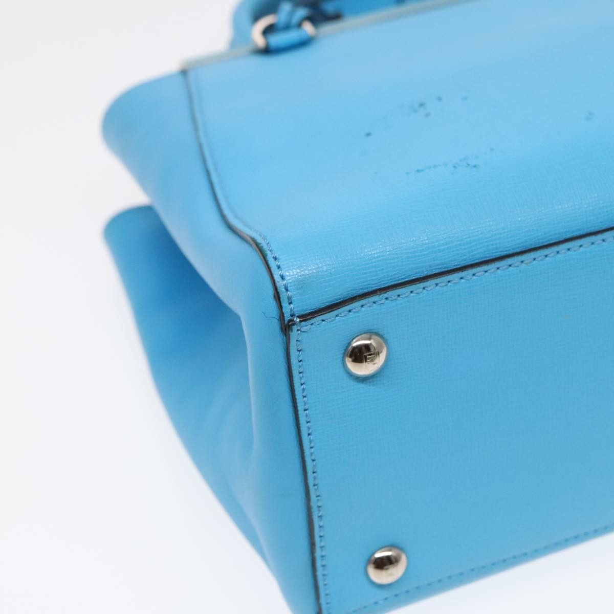 Fendi 2Jours Blue Leather Handbag (Pre-Owned) Size ONE SIZE - 9 Thumbnail