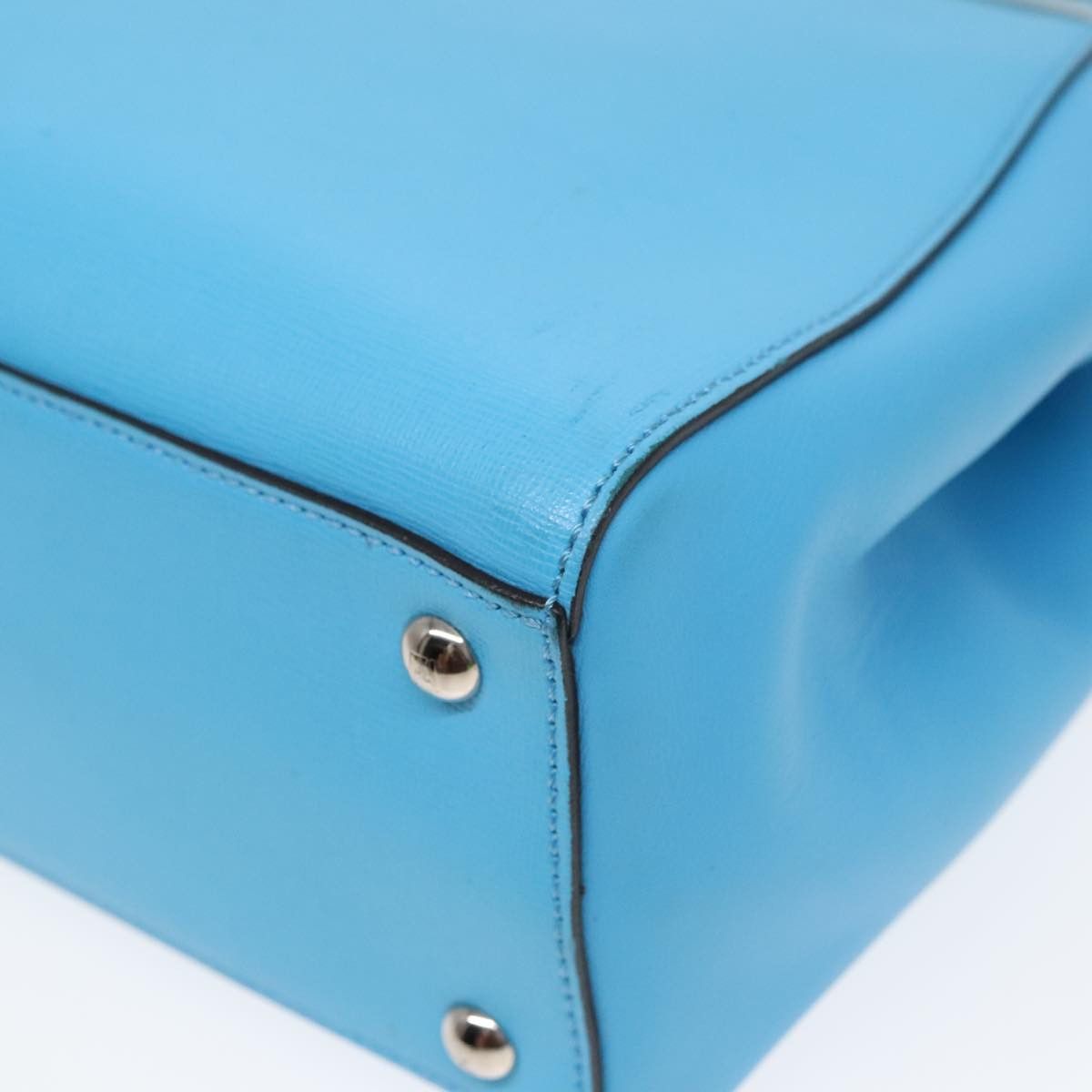 Fendi 2Jours Blue Leather Handbag (Pre-Owned) Size ONE SIZE - 5 Thumbnail
