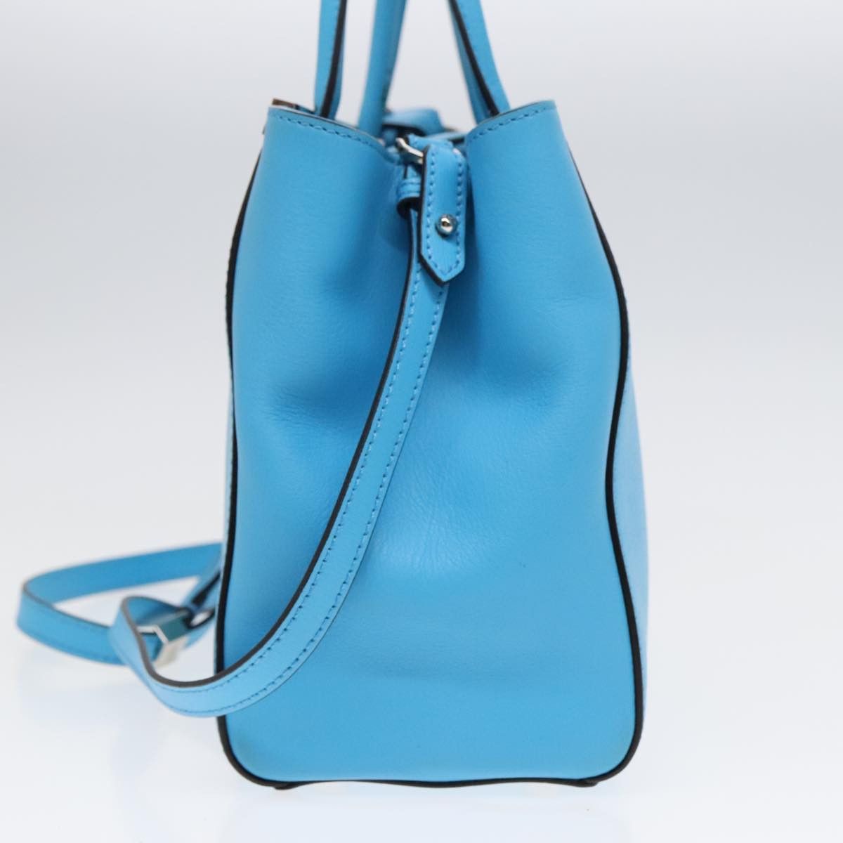 Fendi 2Jours Blue Leather Handbag (Pre-Owned) Size ONE SIZE - 12 Thumbnail