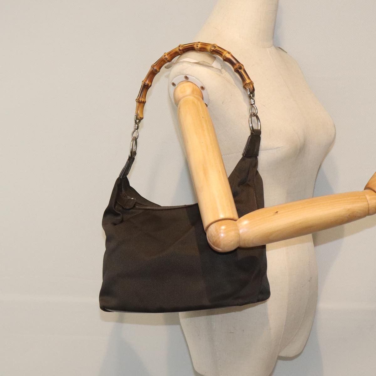 Gucci Bamboo Brown Synthetic Handbag (Pre-Owned) Size ONE SIZE - 10 Thumbnail