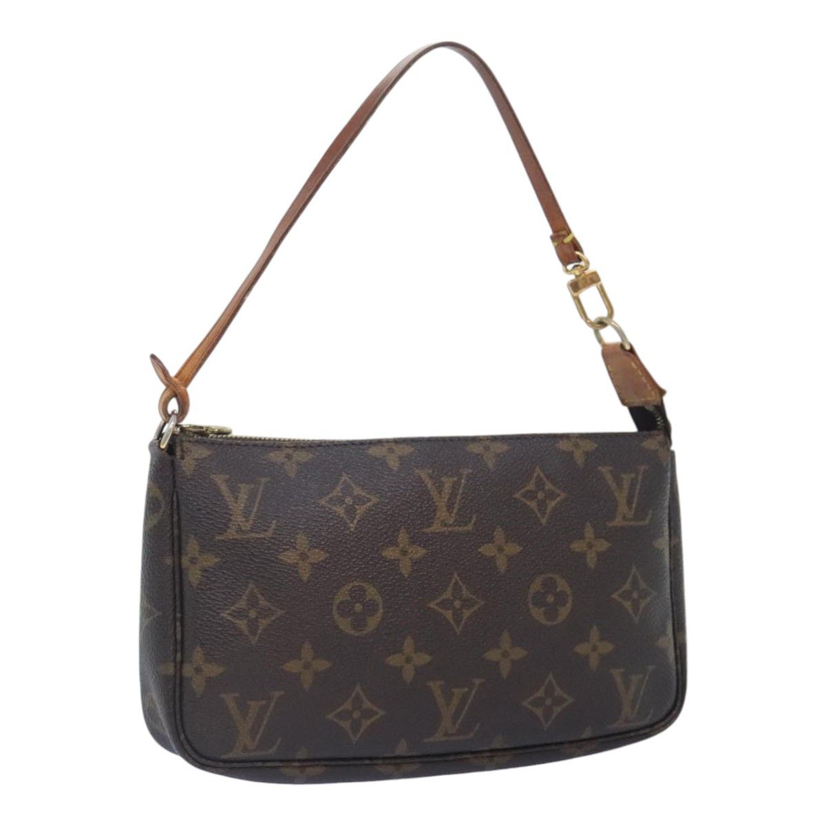 Pochette Accessoire Brown Canvas Shoulder Bag (Pre-Owned)