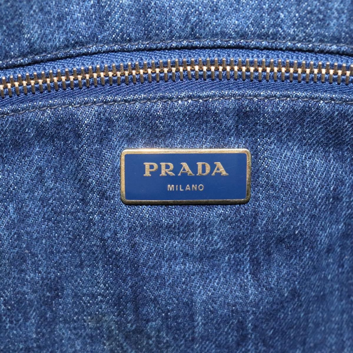 Prada Canapa Blue Denim - Jeans Handbag (Pre-Owned) Size ONE SIZE - 12 Thumbnail