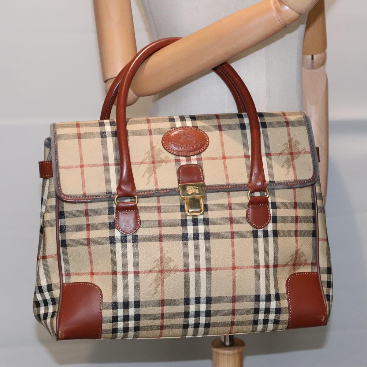 Burberry Nova Check Beige Canvas Handbag (Pre-Owned) Size ONE SIZE - 14 Thumbnail