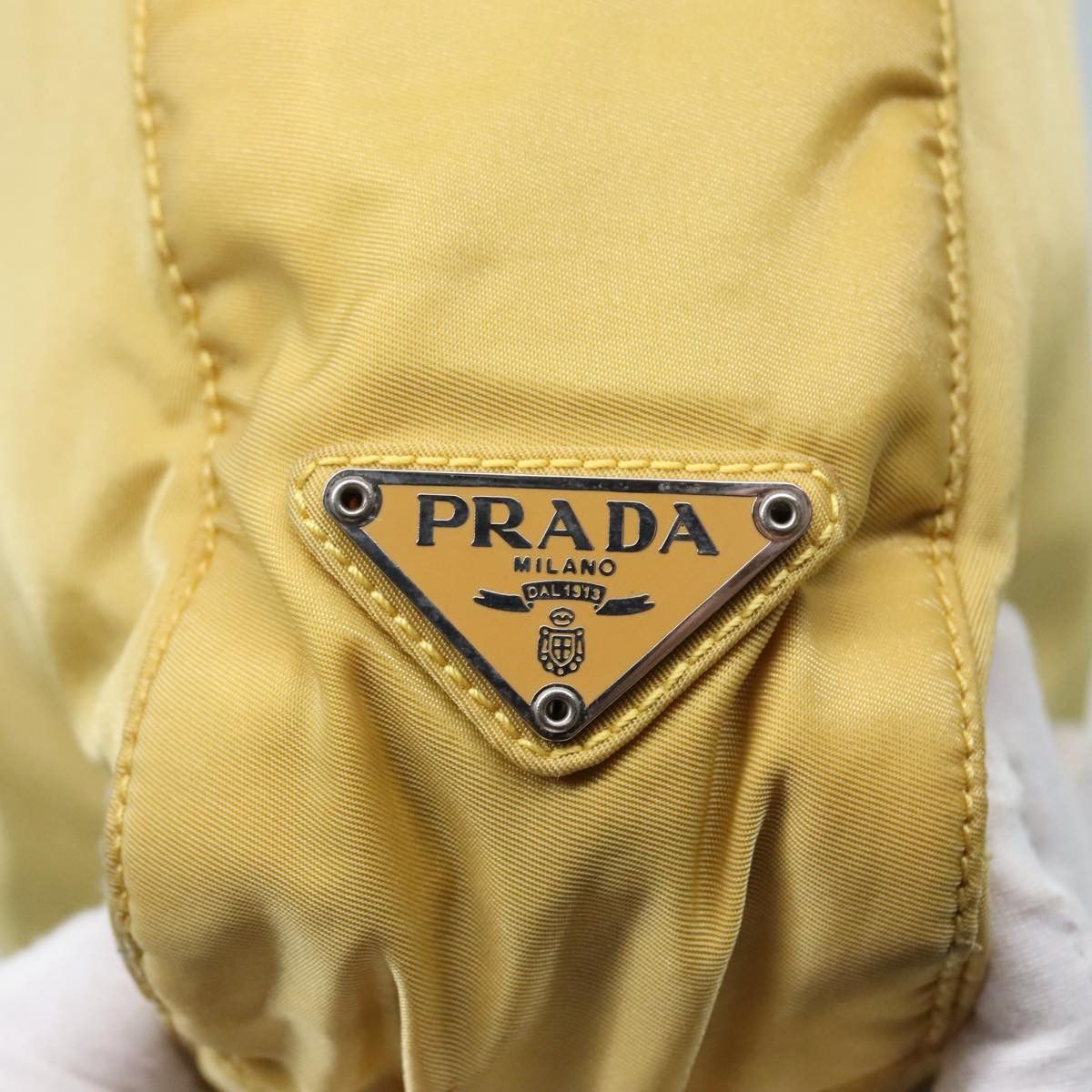 Prada Tessuto Yellow Synthetic Handbag (Pre-Owned) Size ONE SIZE - 19 Thumbnail