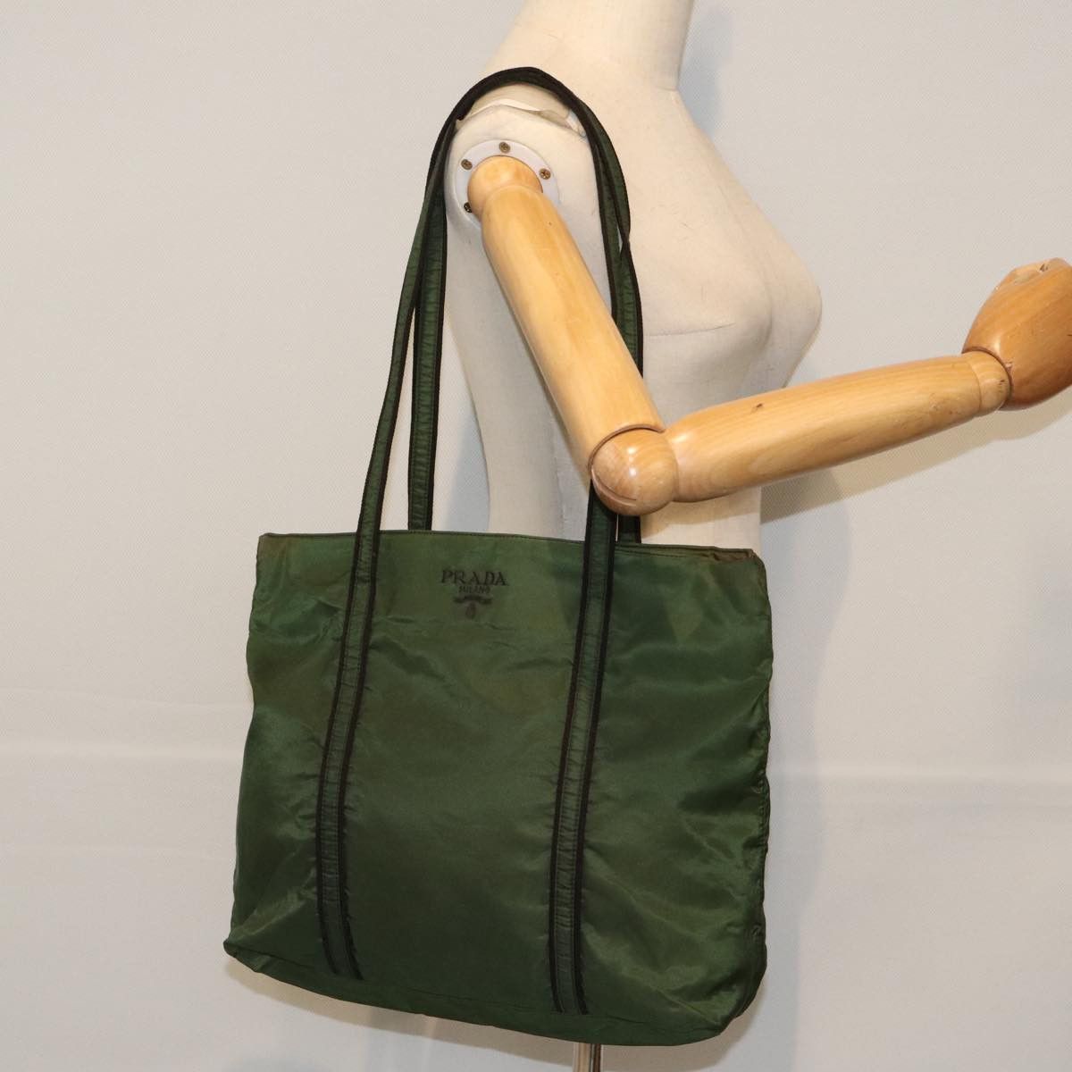 Prada Green Synthetic Tote Bag (Pre-Owned) Size ONE SIZE - 14 Thumbnail
