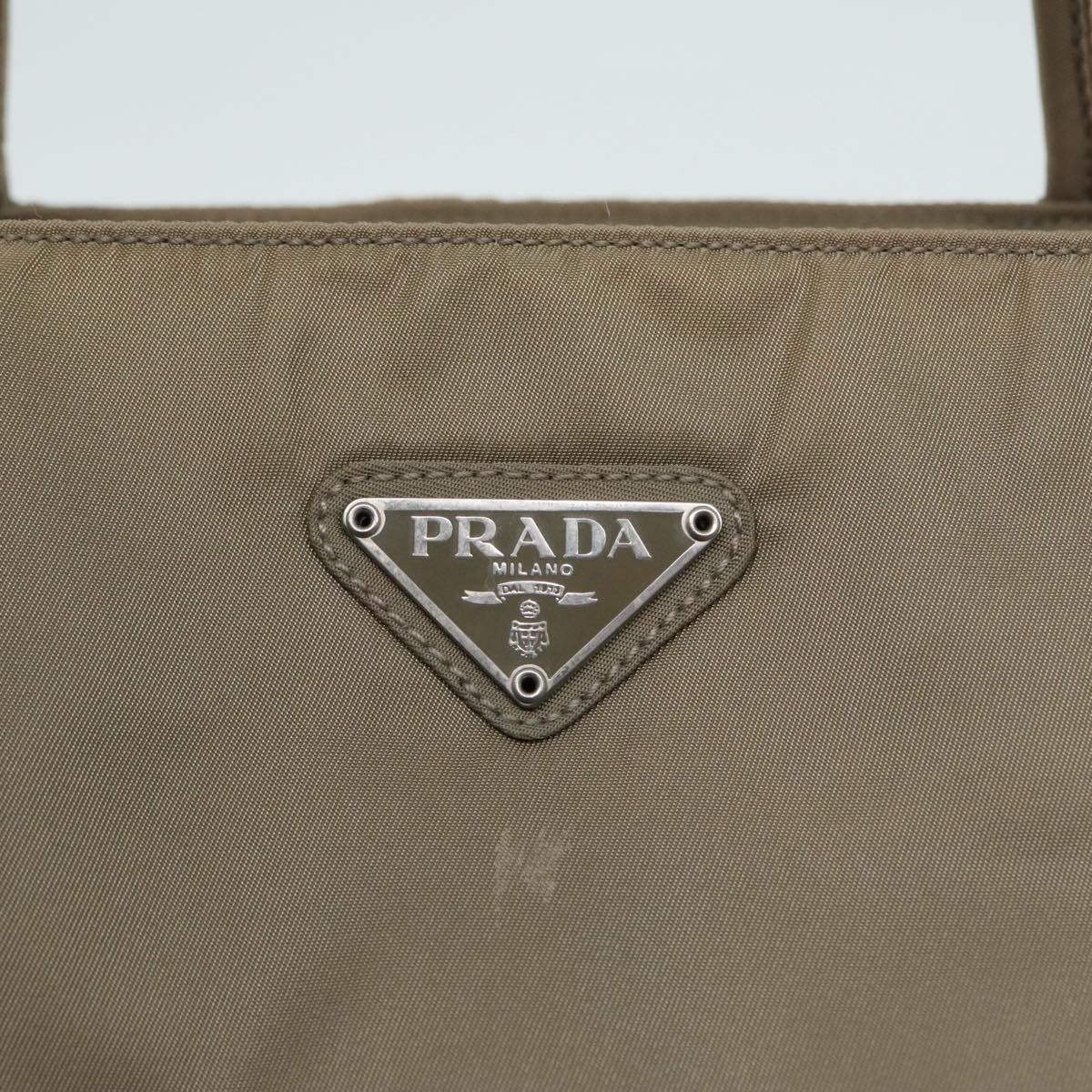 Prada Triangle Logo Beige Canvas Tote Bag (Pre-Owned) Size ONE SIZE - 20 Thumbnail