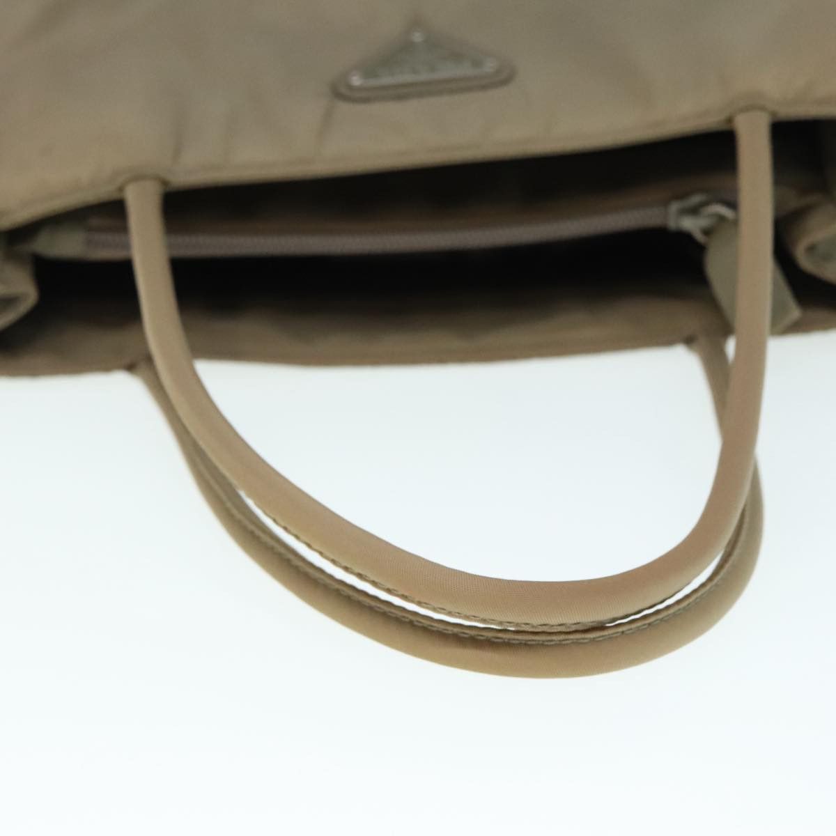 Prada Triangle Logo Beige Canvas Tote Bag (Pre-Owned) Size ONE SIZE - 5 Thumbnail