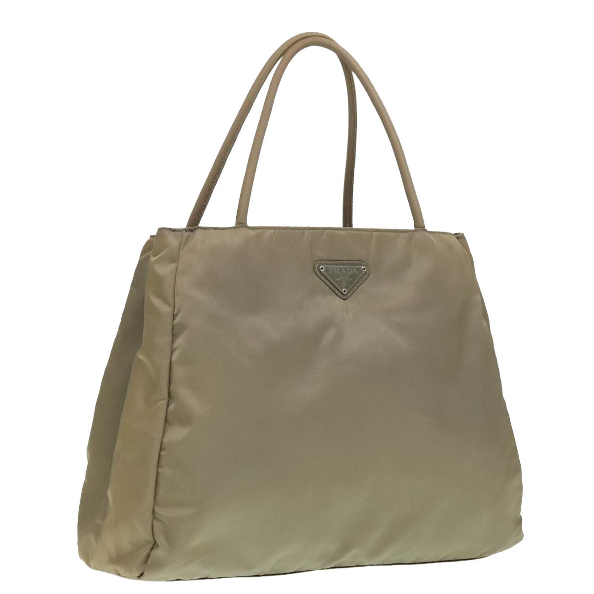 Prada Triangle Logo Beige Canvas Tote Bag (Pre-Owned) Size ONE SIZE - 17 Thumbnail