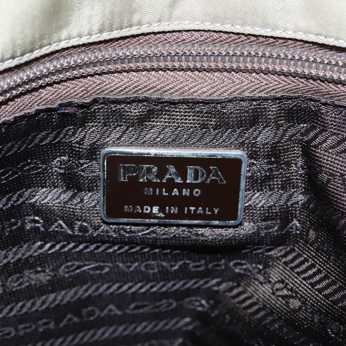 Prada Triangle Logo Beige Canvas Tote Bag (Pre-Owned) Size ONE SIZE - 14 Thumbnail