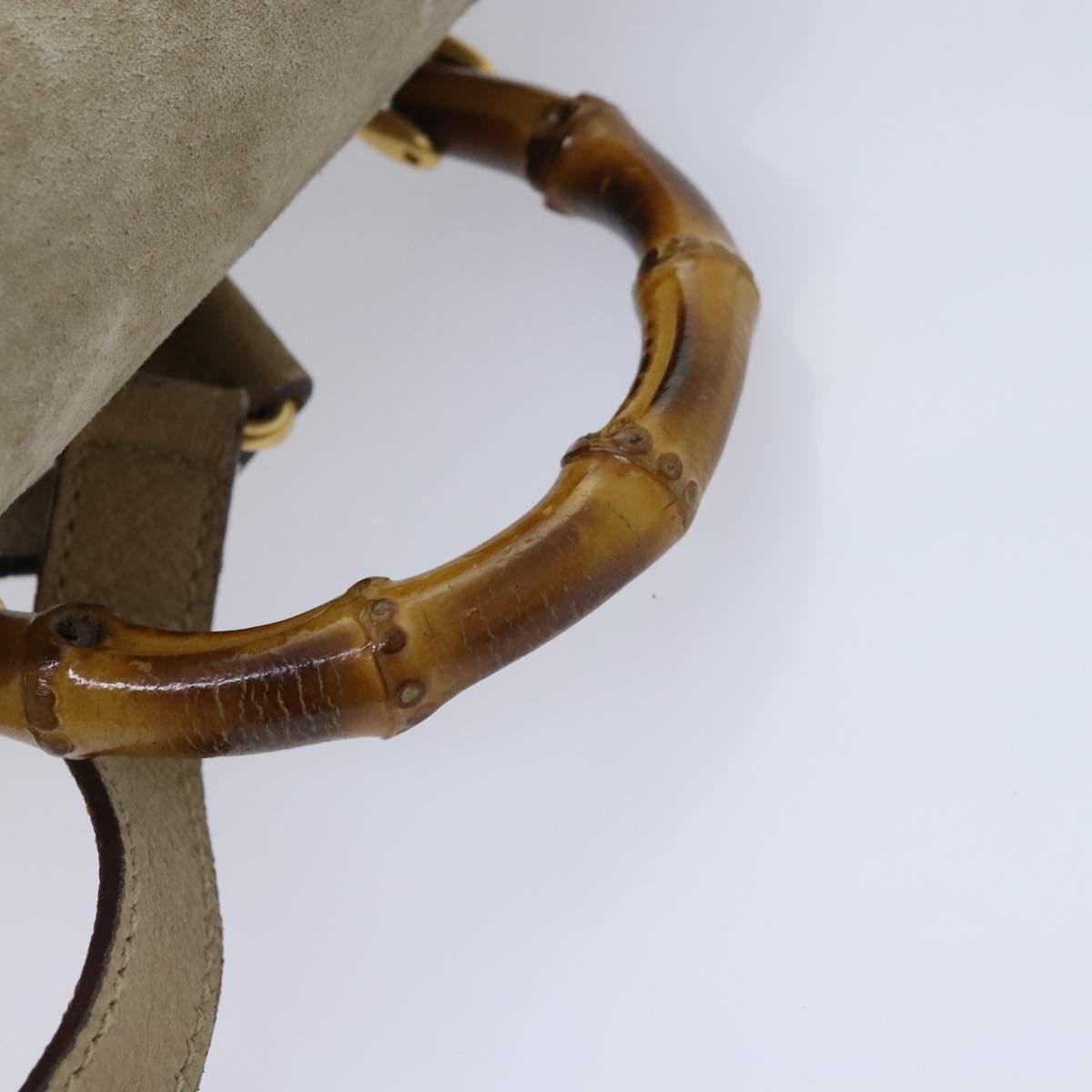 Gucci Bamboo Beige Suede Backpack Bag (Pre-Owned) Size ONE SIZE - 15 Thumbnail