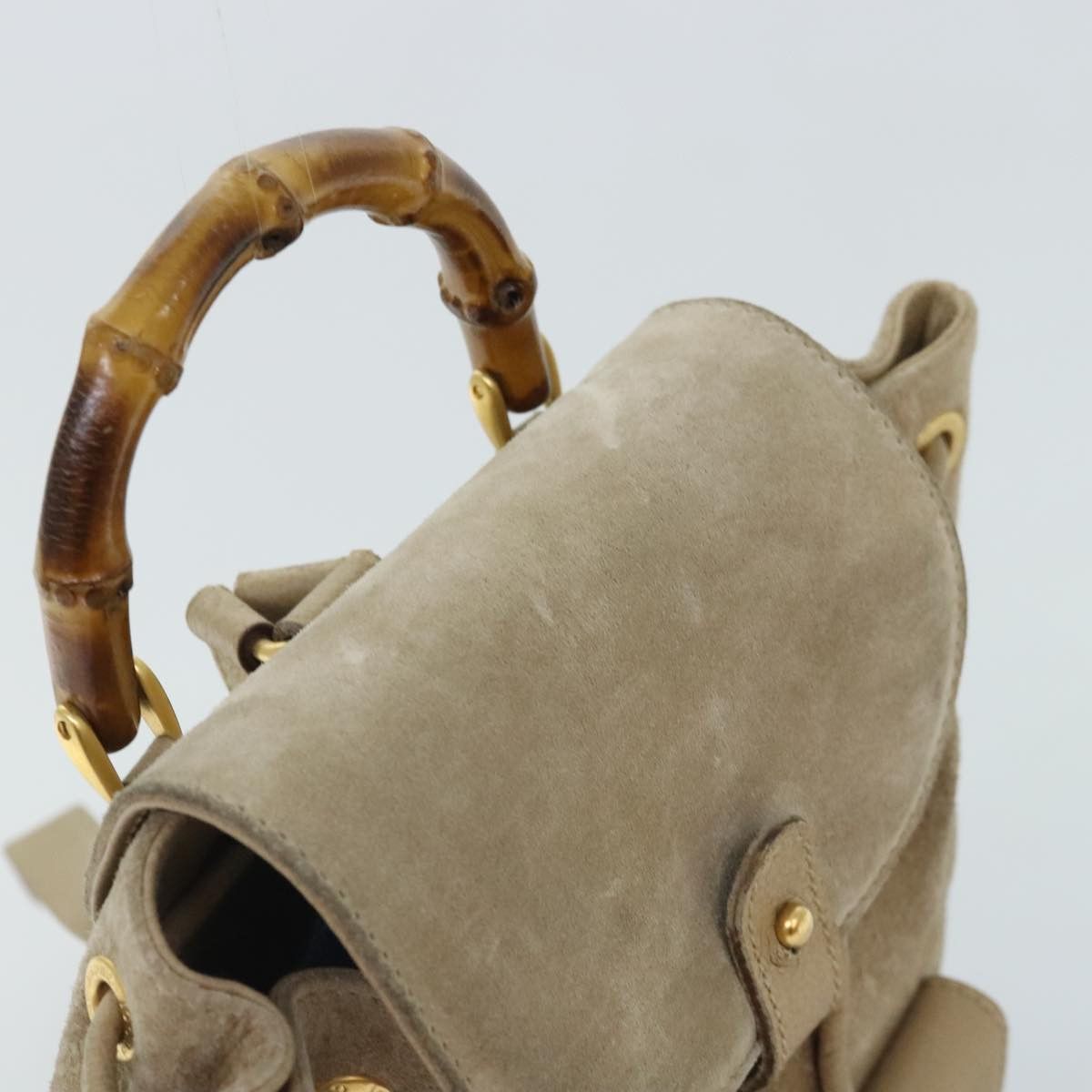 Gucci Bamboo Beige Suede Backpack Bag (Pre-Owned) Size ONE SIZE - 5 Thumbnail