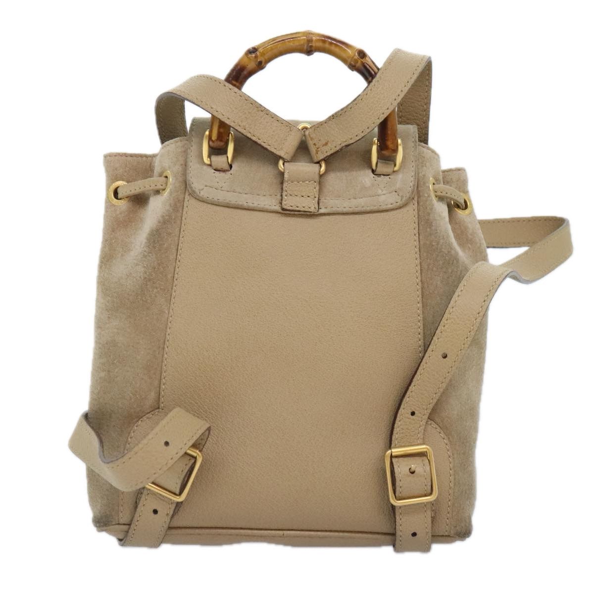 Gucci Bamboo Beige Suede Backpack Bag (Pre-Owned) Size ONE SIZE - 2 Thumbnail