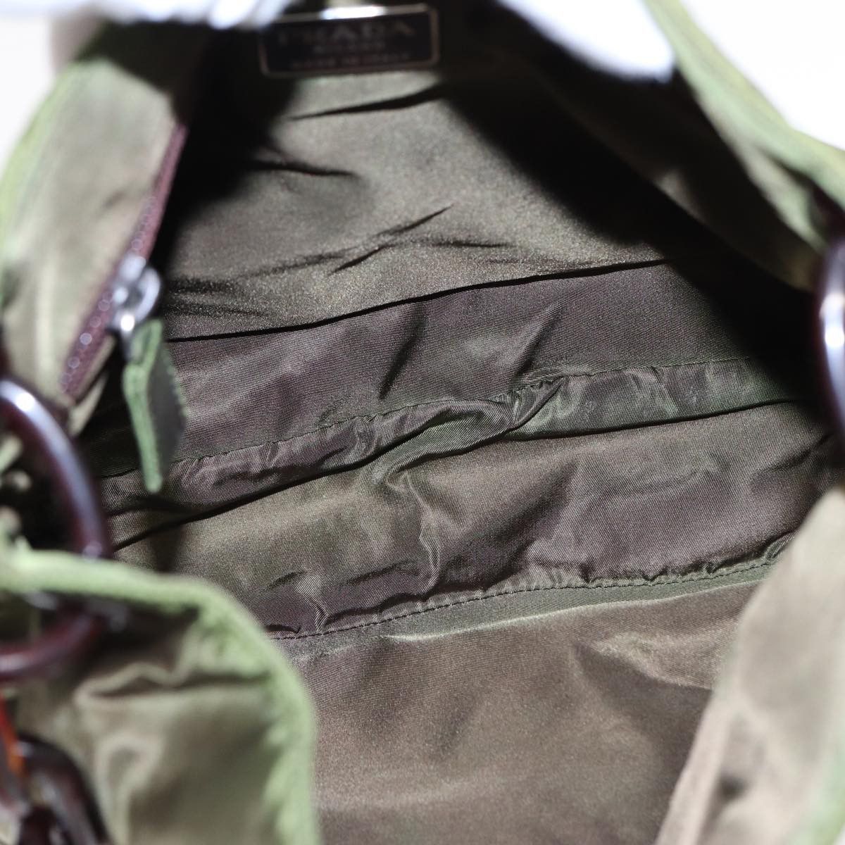 Prada Tessuto Green Synthetic Shoulder Bag (Pre-Owned) Size ONE SIZE - 10 Thumbnail