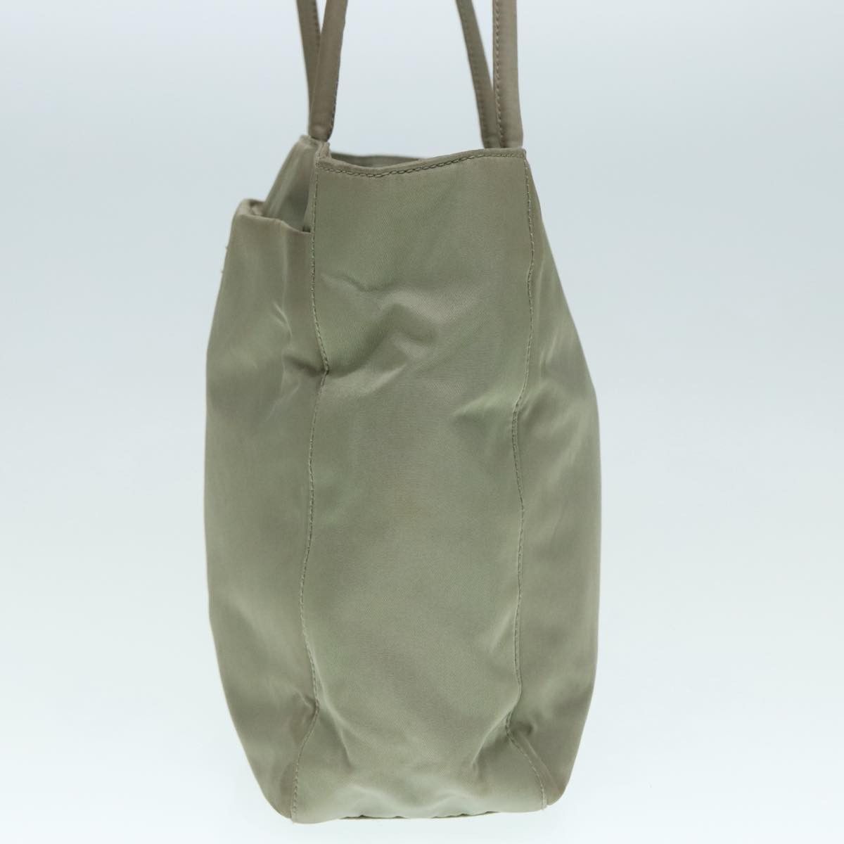Prada Triangle Logo Khaki Synthetic Tote Bag (Pre-Owned) Size ONE SIZE - 3 Thumbnail