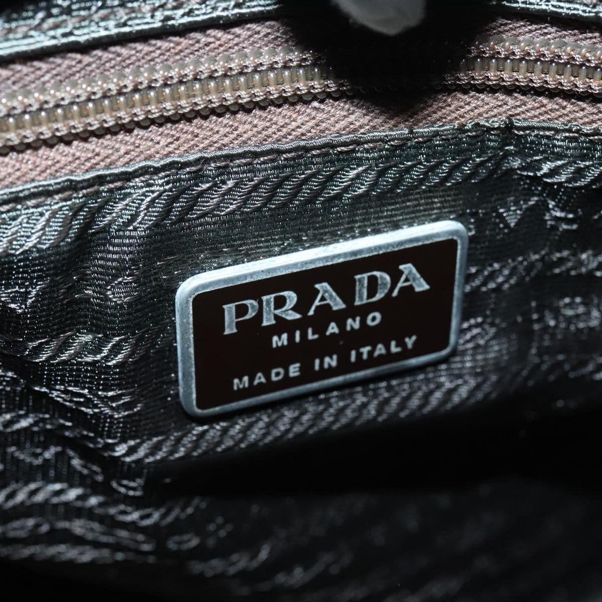 Prada Triangle Logo Khaki Synthetic Tote Bag (Pre-Owned) Size ONE SIZE - 14 Thumbnail