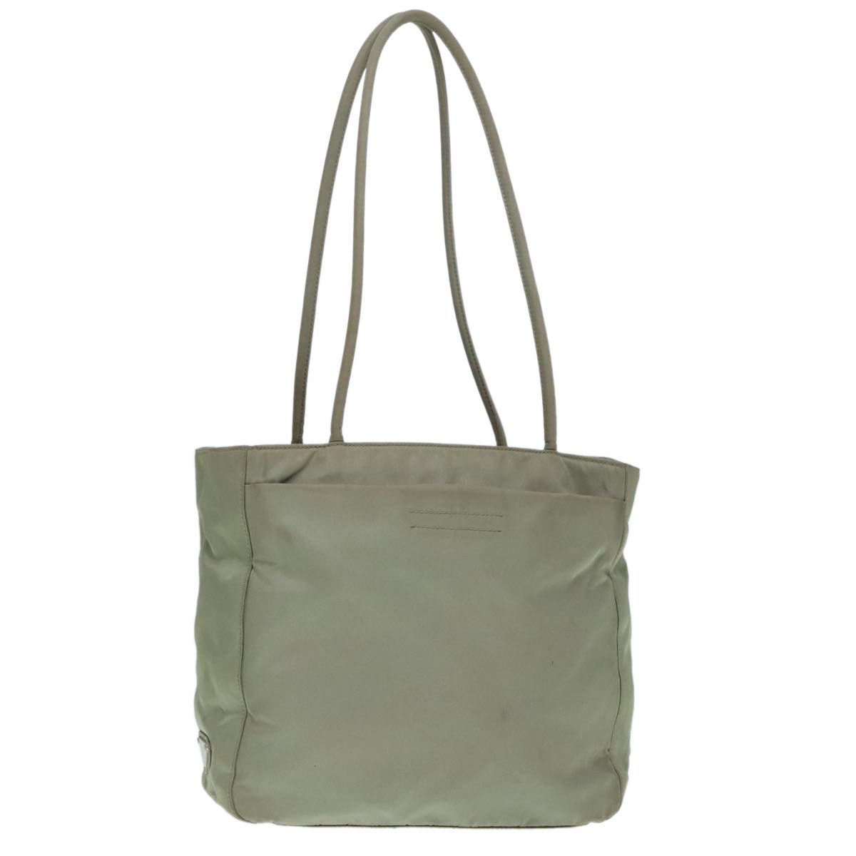 Prada Triangle Logo Khaki Synthetic Tote Bag (Pre-Owned) Size ONE SIZE - 16 Thumbnail