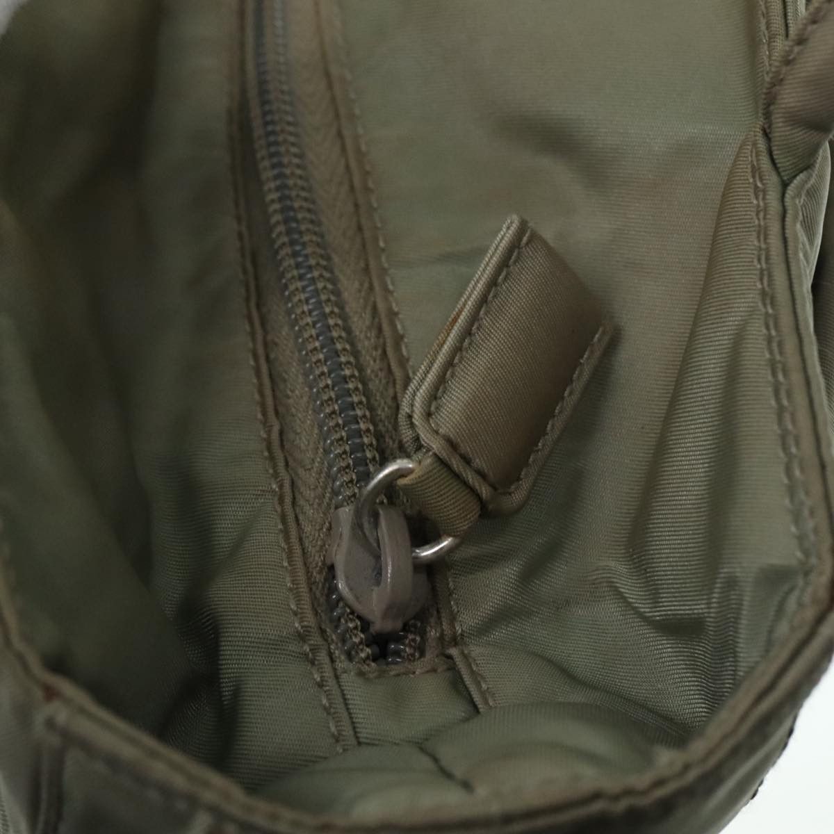 Prada Triangle Logo Khaki Synthetic Tote Bag (Pre-Owned) Size ONE SIZE - 11 Thumbnail