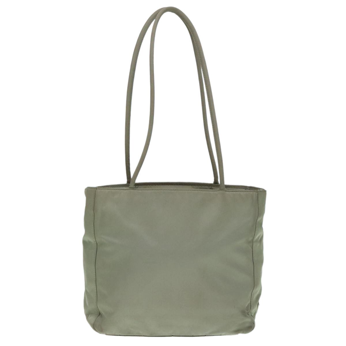 Prada Triangle Logo Khaki Synthetic Tote Bag (Pre-Owned) Size ONE SIZE - 2 Thumbnail