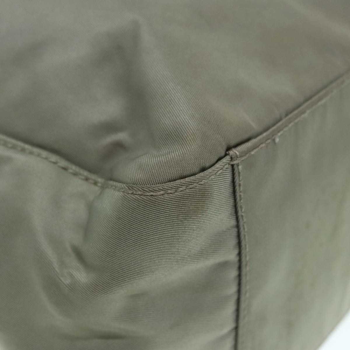 Prada Triangle Logo Khaki Synthetic Tote Bag (Pre-Owned) Size ONE SIZE - 9 Thumbnail