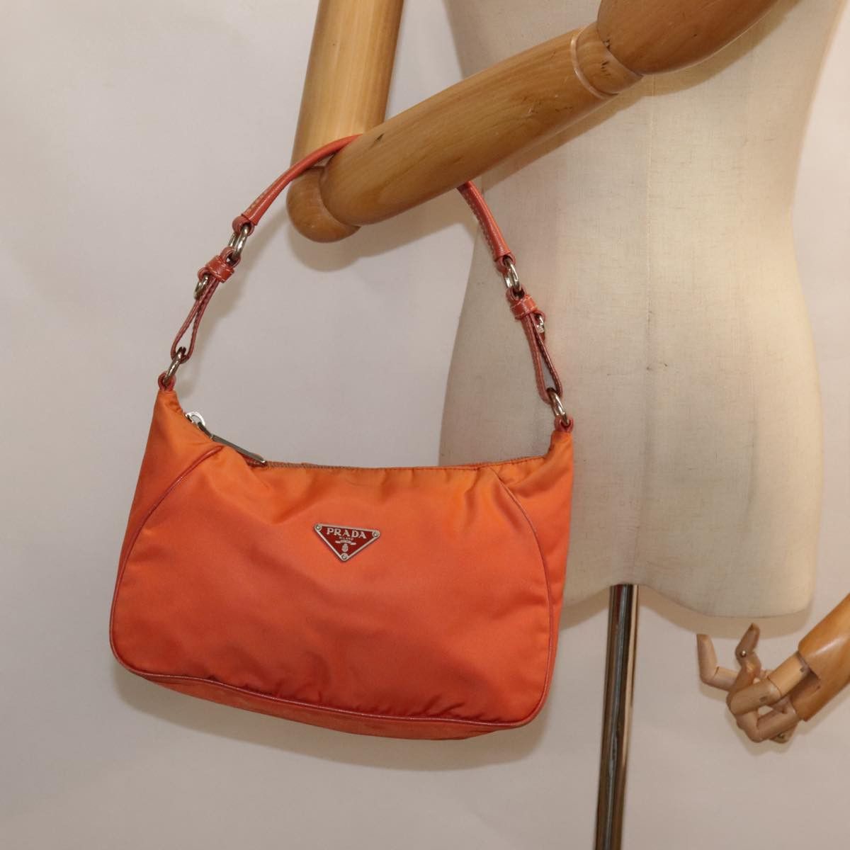 Prada Tessuto Orange Synthetic Shoulder Bag (Pre-Owned) Size ONE SIZE - 12 Thumbnail