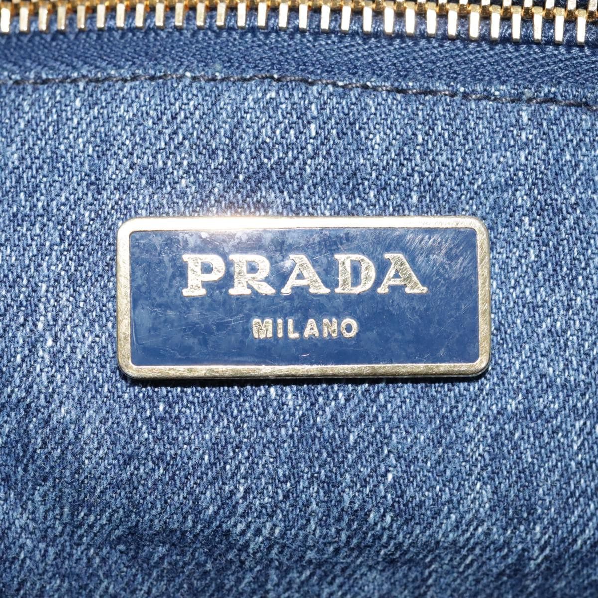 Prada Canapa Navy Denim - Jeans Tote Bag (Pre-Owned) Size ONE SIZE - 15 Thumbnail