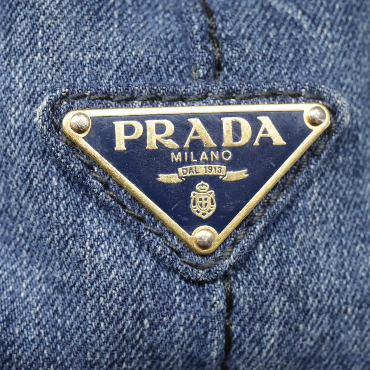 Prada Canapa Navy Denim - Jeans Tote Bag (Pre-Owned) Size ONE SIZE - 20 Thumbnail