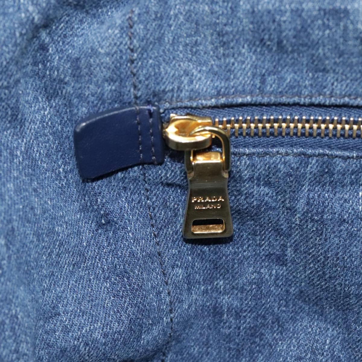 Prada Canapa Navy Denim - Jeans Tote Bag (Pre-Owned) Size ONE SIZE - 11 Thumbnail