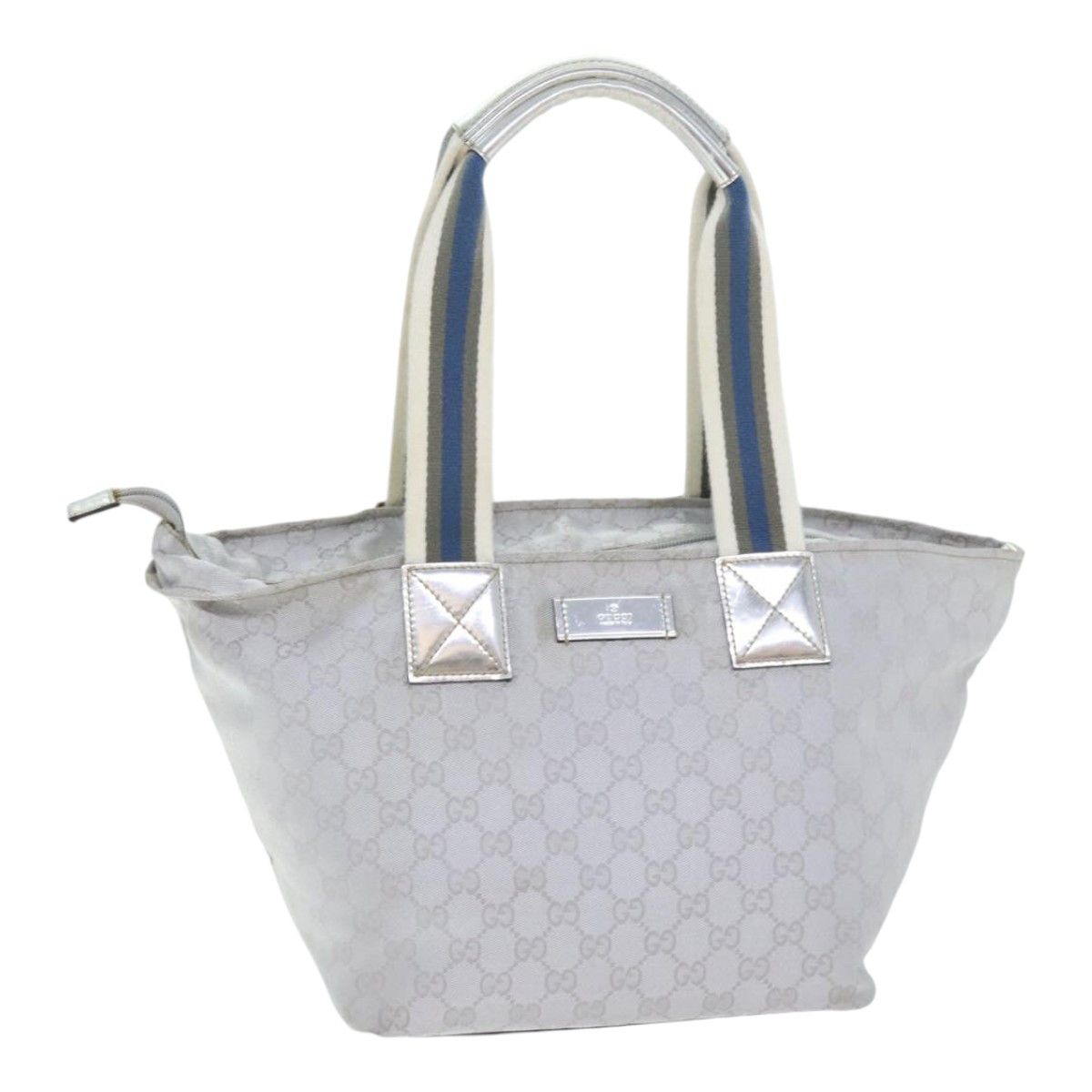 Gucci Web Grey Canvas Handbag (Pre-Owned) Size ONE SIZE - 16 Thumbnail