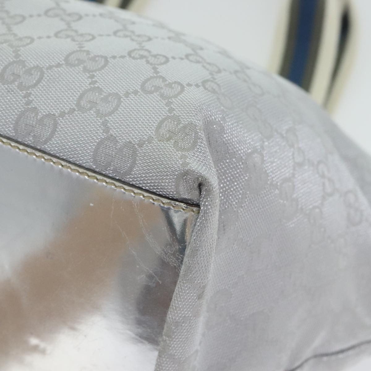 Gucci Web Grey Canvas Handbag (Pre-Owned) Size ONE SIZE - 6 Thumbnail