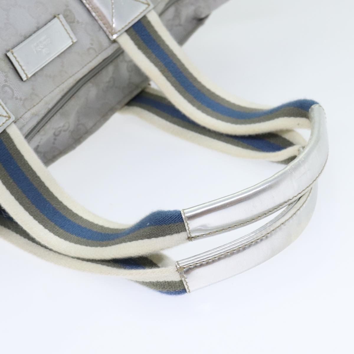 Gucci Web Grey Canvas Handbag (Pre-Owned) Size ONE SIZE - 5 Thumbnail