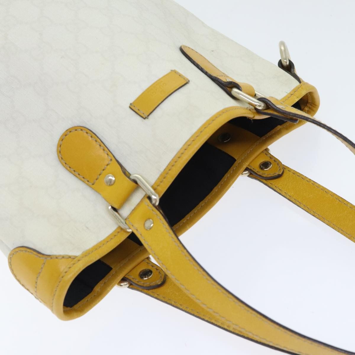 Gucci Gg Supreme White Leather Tote Bag (Pre-Owned) Size ONE SIZE - 12 Thumbnail