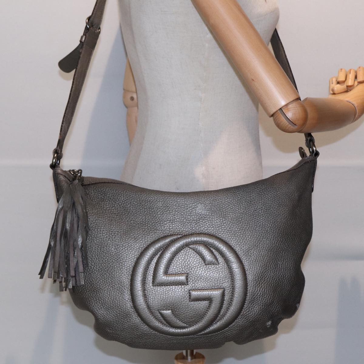 Gucci Soho Silver Leather Shoulder Bag (Pre-Owned) Size ONE SIZE - 11 Thumbnail