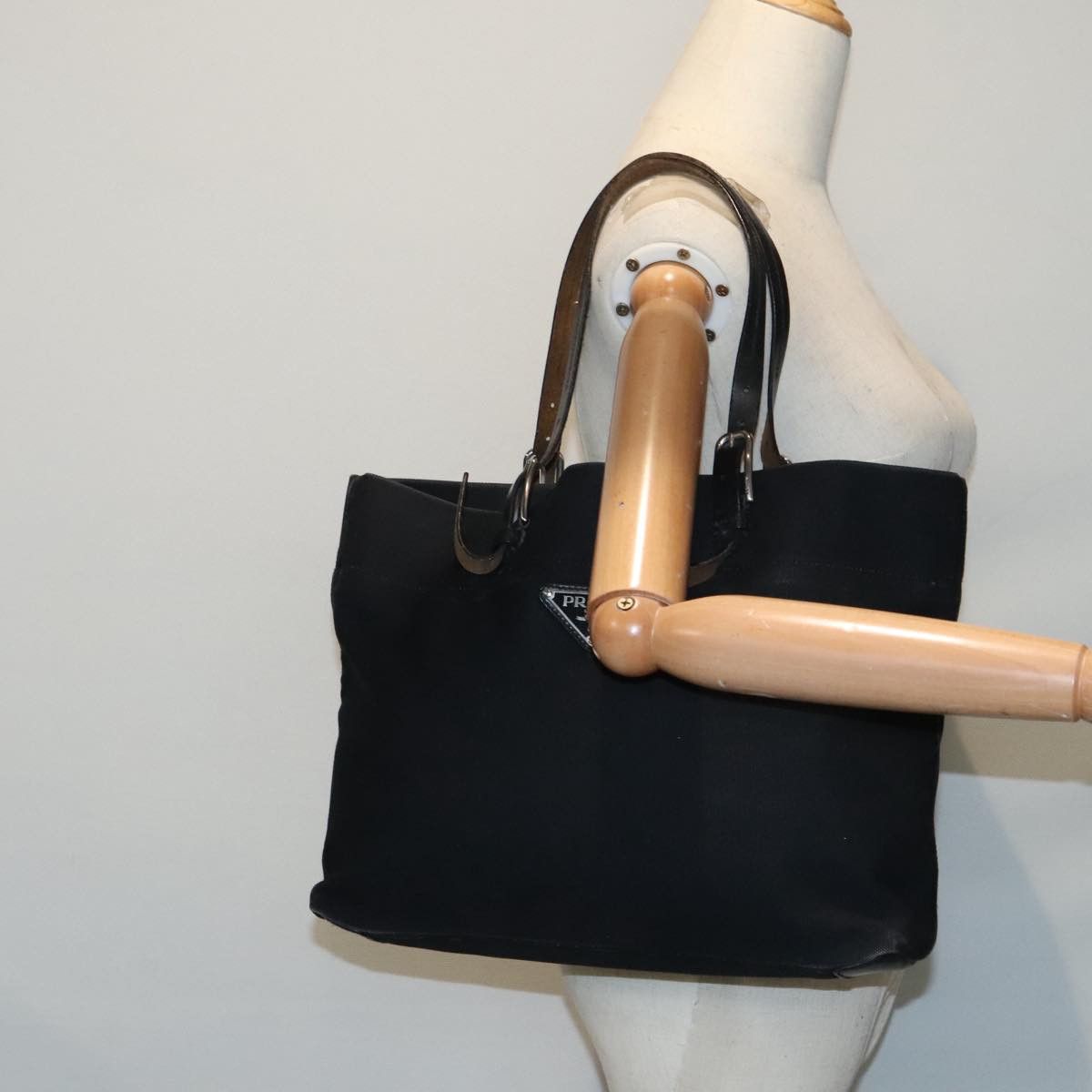 Prada Black Canvas Tote Bag (Pre-Owned) Size ONE SIZE - 15 Thumbnail