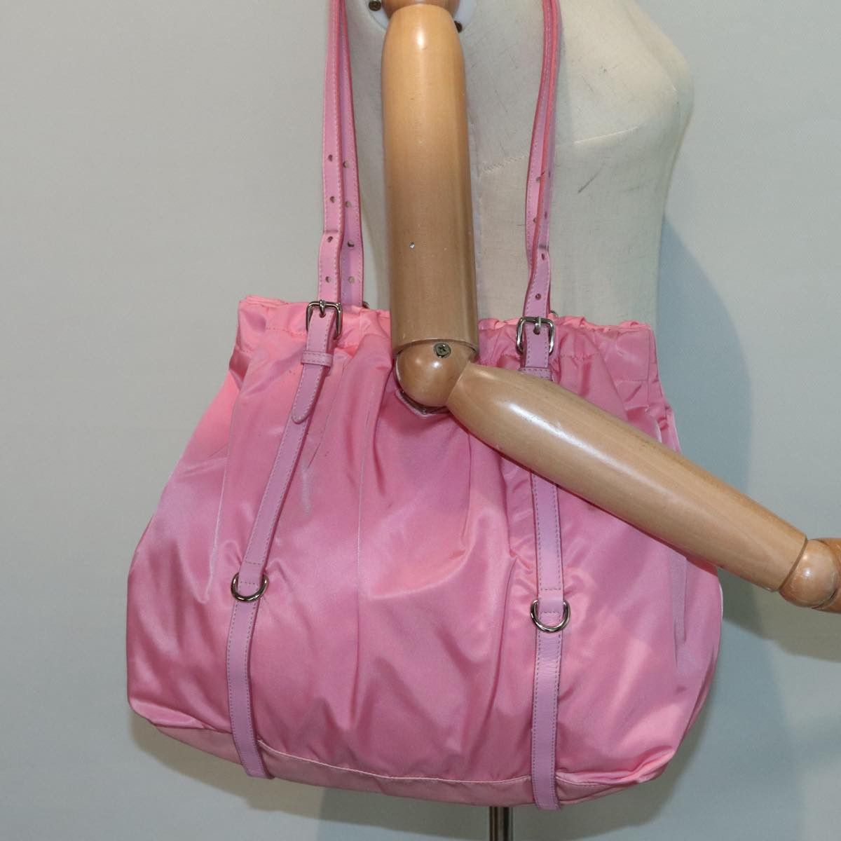 Prada Triangle Logo Pink Synthetic Tote Bag (Pre-Owned) Size ONE SIZE - 15 Thumbnail