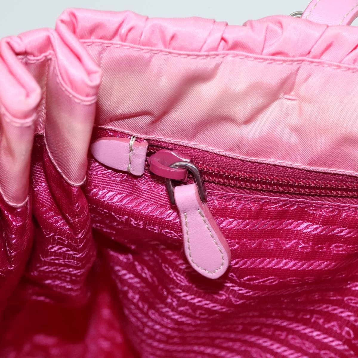 Prada Triangle Logo Pink Synthetic Tote Bag (Pre-Owned) Size ONE SIZE - 11 Thumbnail