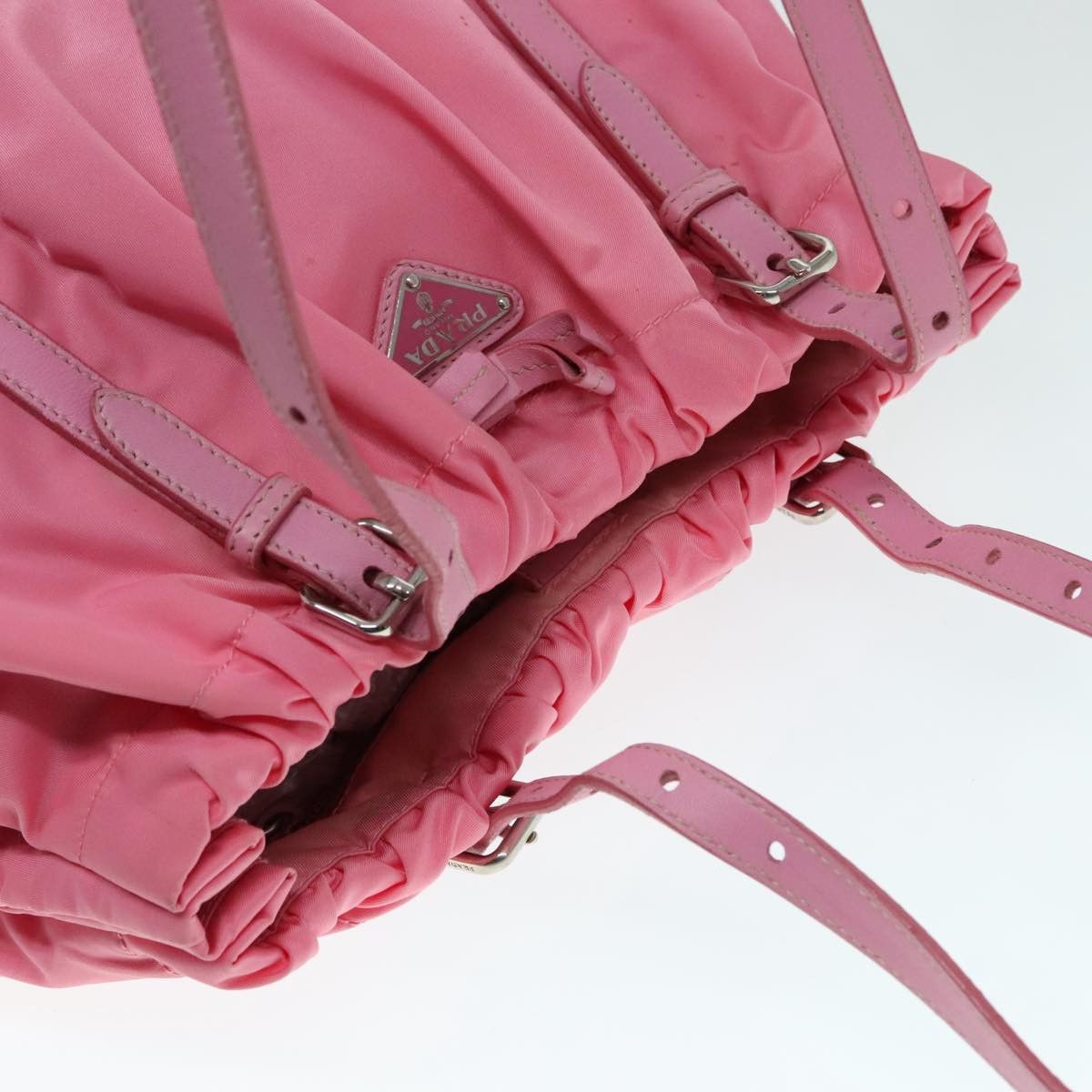 Prada Triangle Logo Pink Synthetic Tote Bag (Pre-Owned) Size ONE SIZE - 17 Thumbnail