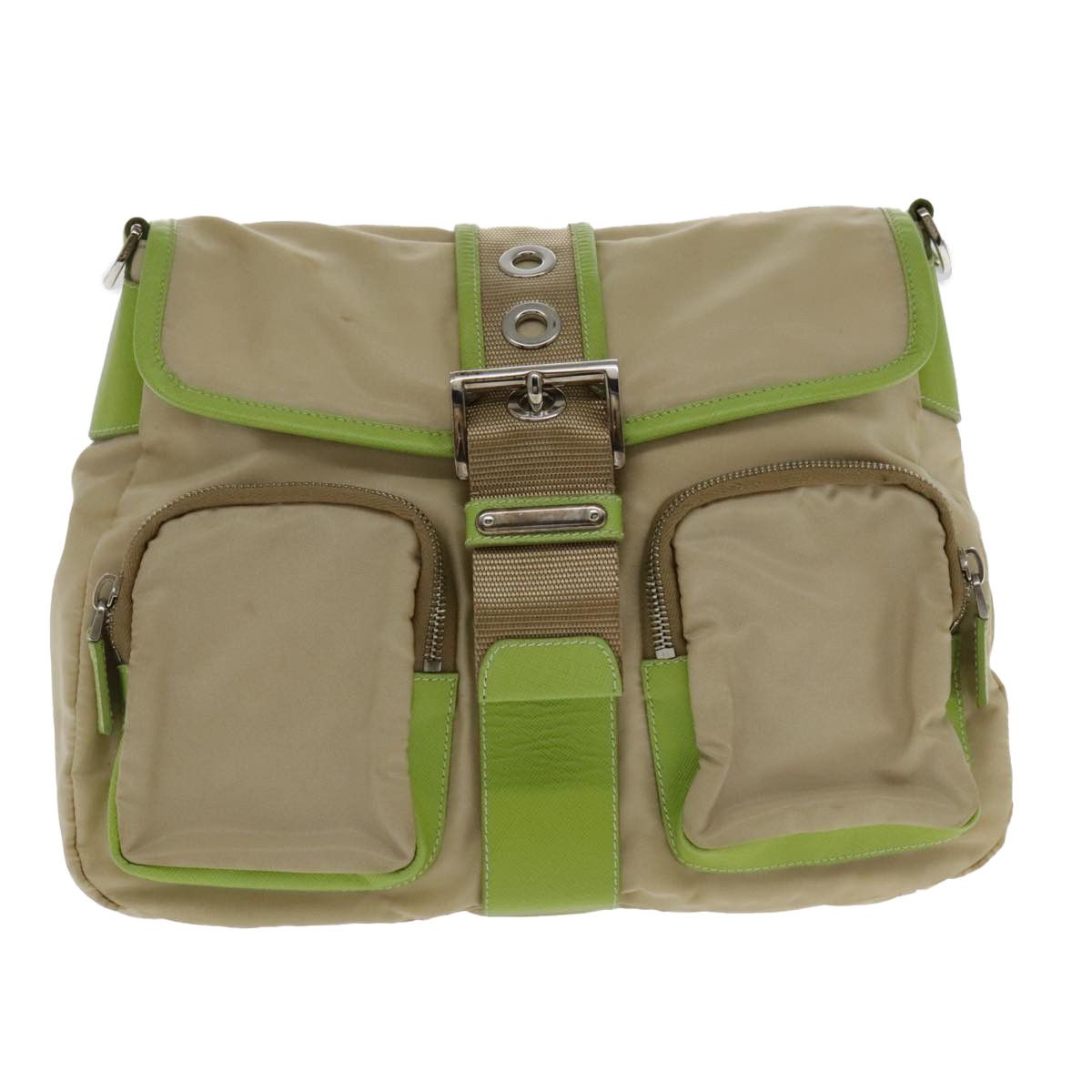 Prada Beige Canvas Shoulder Bag (Pre-Owned) Size ONE SIZE - 20 Thumbnail