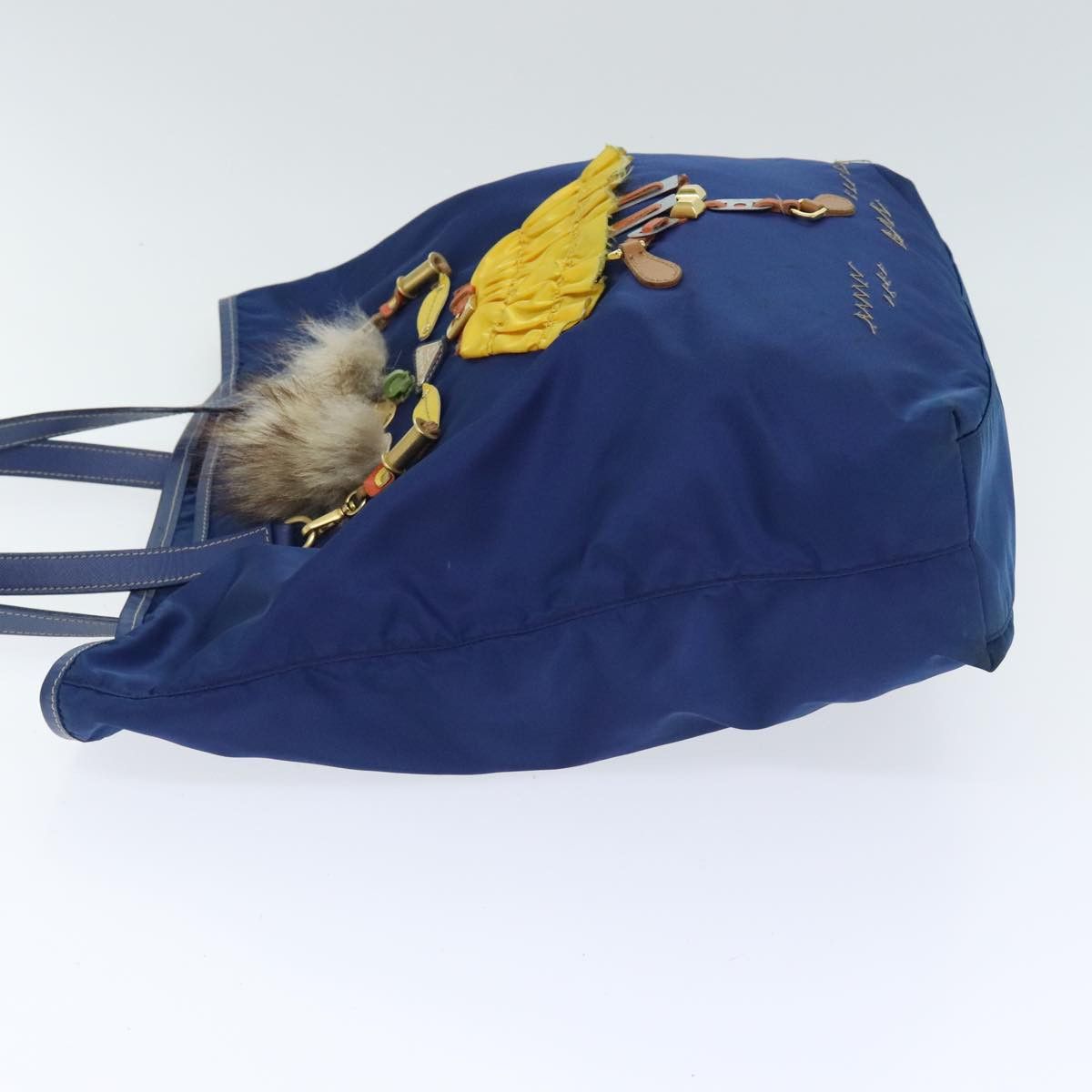 Prada Triangle Logo Blue Synthetic Tote Bag (Pre-Owned) Size ONE SIZE - 4 Thumbnail