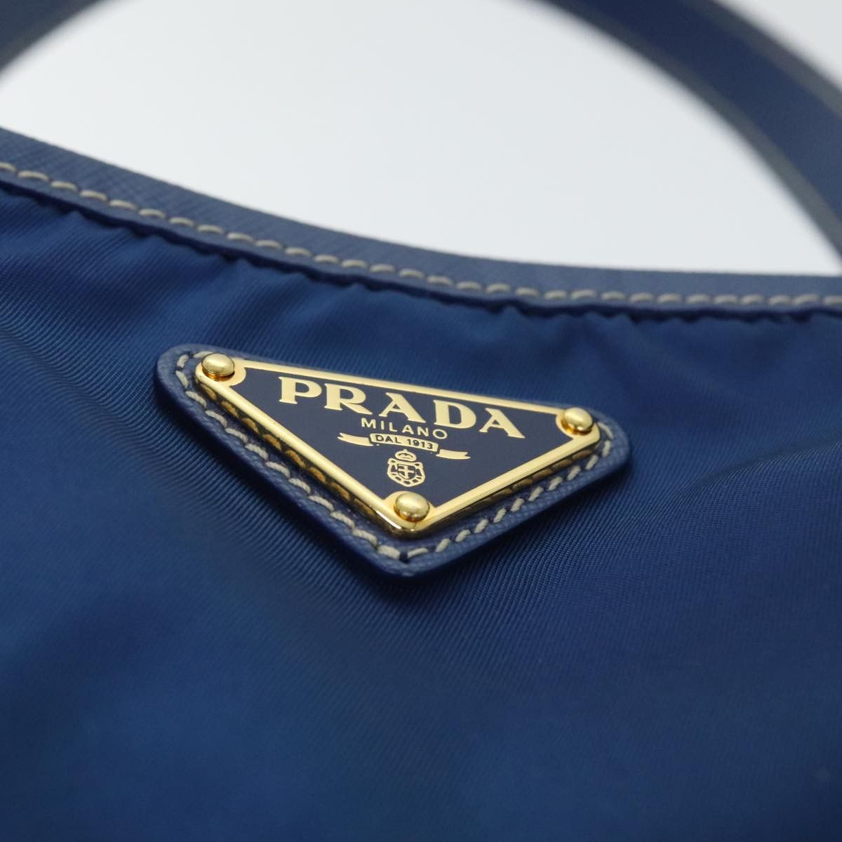 Prada Triangle Logo Blue Synthetic Tote Bag (Pre-Owned) Size ONE SIZE - 18 Thumbnail