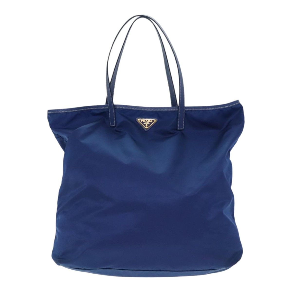 Prada Triangle Logo Blue Synthetic Tote Bag (Pre-Owned) Size ONE SIZE - 2 Thumbnail