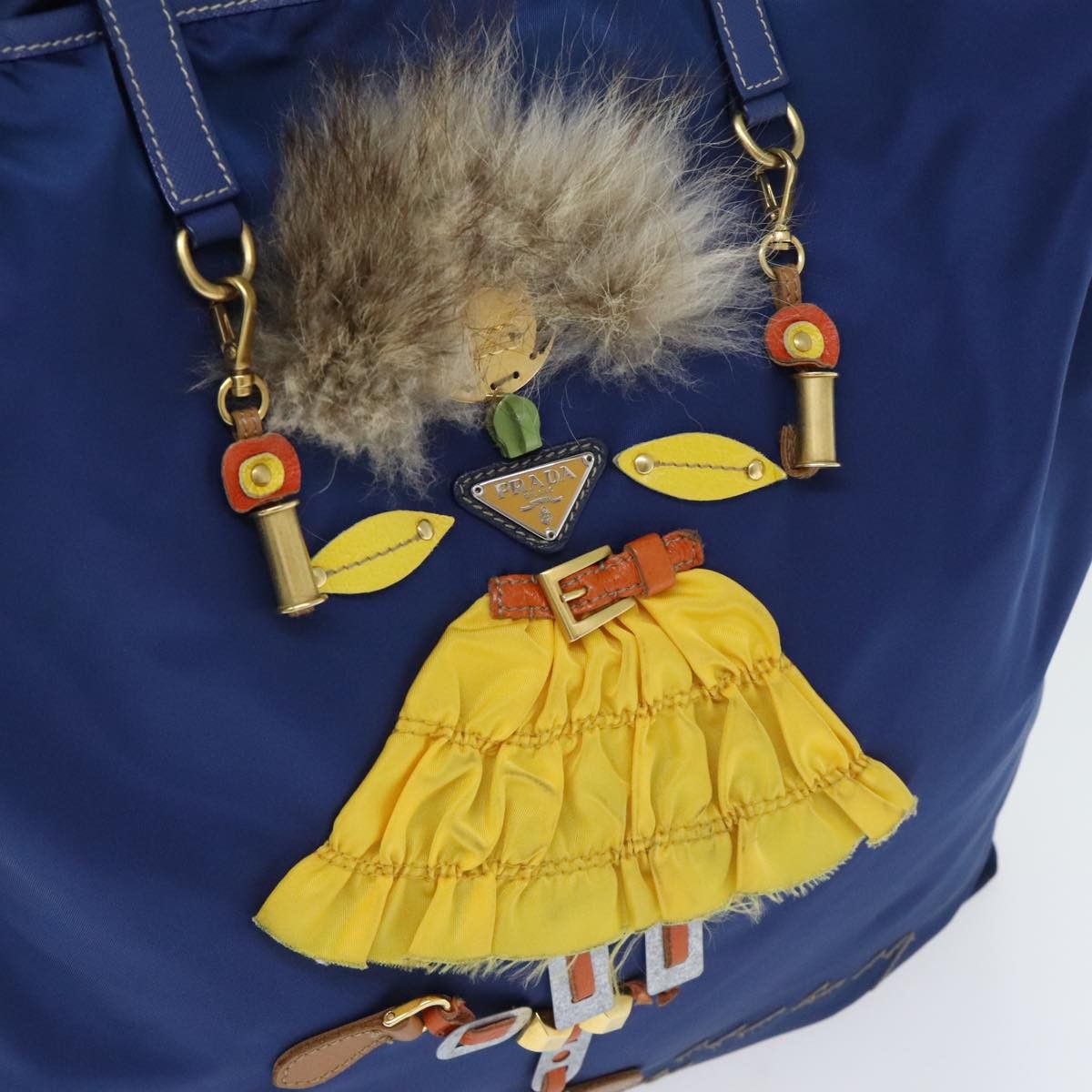 Prada Triangle Logo Blue Synthetic Tote Bag (Pre-Owned) Size ONE SIZE - 19 Thumbnail