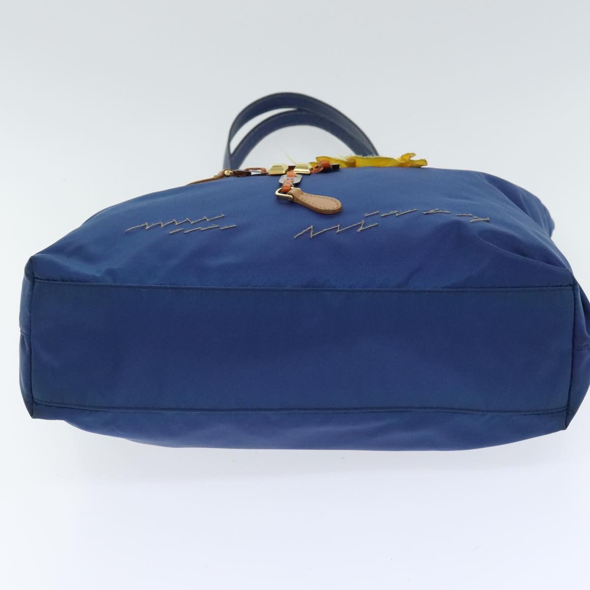Prada Triangle Logo Blue Synthetic Tote Bag (Pre-Owned) Size ONE SIZE - 17 Thumbnail