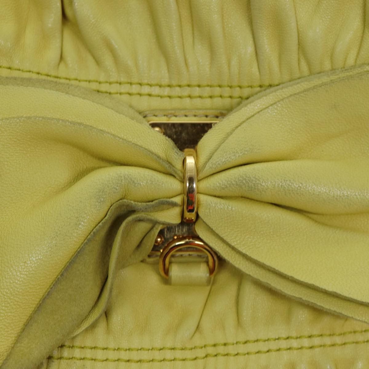 Prada Ribbon Yellow Leather Handbag (Pre-Owned) Size ONE SIZE - 19 Thumbnail