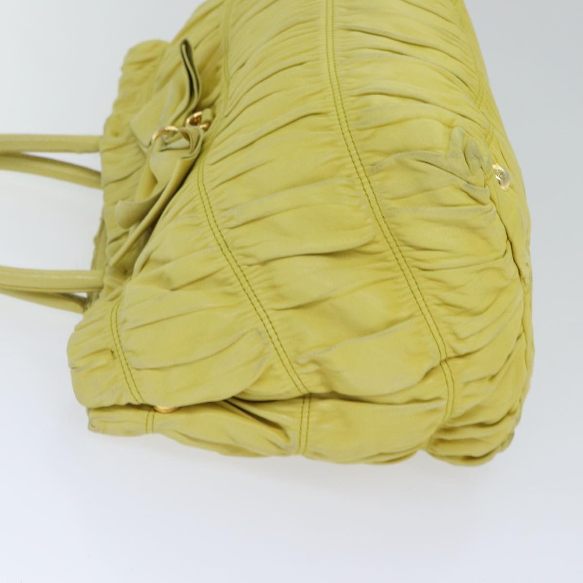 Prada Ribbon Yellow Leather Handbag (Pre-Owned) Size ONE SIZE - 4 Thumbnail